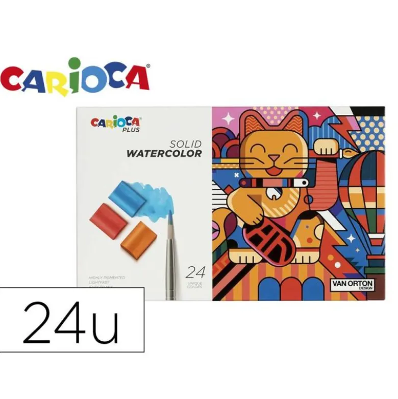 ACUARELA CARIOCA PLUS CAJA DE 24 UNIDADES COLORES SURTIDOS