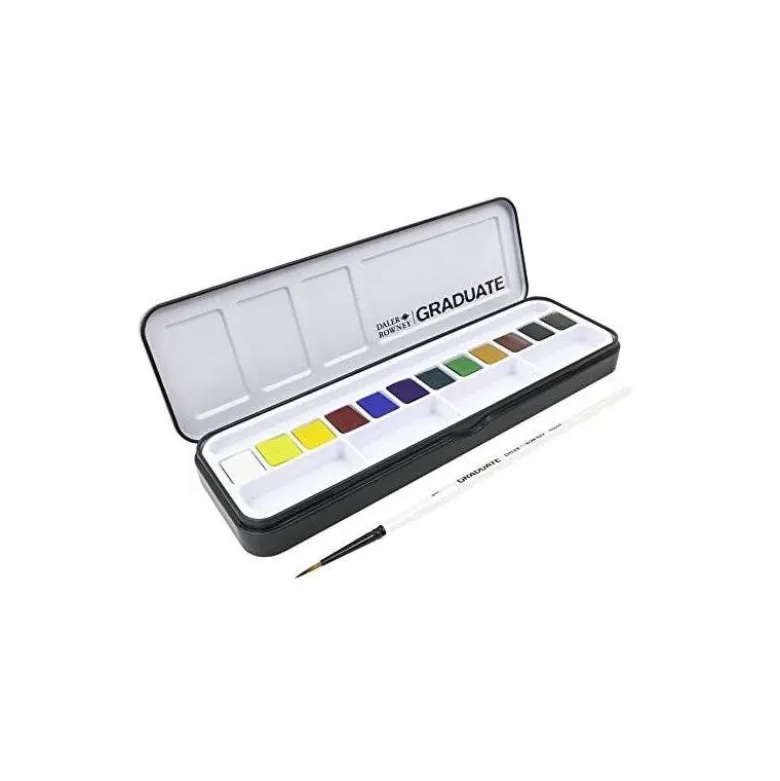 ACUARELA DALER ROWNEY GRADUATE CAJA METAL DE 12 UNIDADES COLORES SURTIDOS