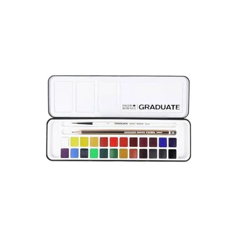 ACUARELA DALER ROWNEY GRADUATE CAJA METAL DE 24 UNIDADES COLORES SURTIDOS