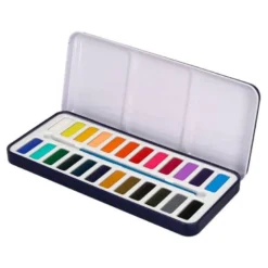 ACUARELA LIDERPAPEL 24 COLORES CON PINCEL ESTUCHE METALICO