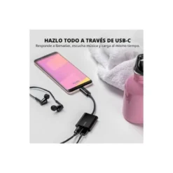 ADAPTADOR BELKIN F7U081BTBLK USB-C DE AUDIO Y CARGA COLOR NEGRO