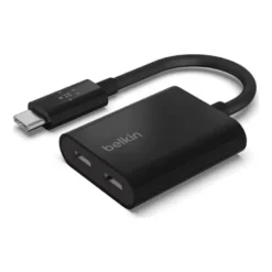 ADAPTADOR BELKIN F7U081BTBLK USB-C DE AUDIO Y CARGA COLOR NEGRO