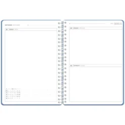 AGENDA ESCOLAR ANTARTIK 26-27 ESPIRAL ESSENTIALS DIA PAGINA A5+ BILINGUE 80G PAPEL FSC AZUL OSCURO