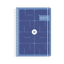 AGENDA ESCOLAR ANTARTIK 26-27 ESPIRAL ESSENTIALS DIA PAGINA A5+ BILINGUE 80G PAPEL FSC AZUL OSCURO