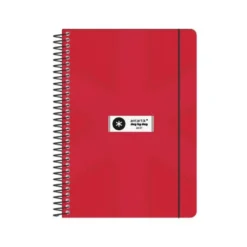 AGENDA ESCOLAR ANTARTIK 26-27 ESPIRAL PACK AND GO DIA PAGINAA5+ BILINGÜE 80G PAPEL FSC ROJO