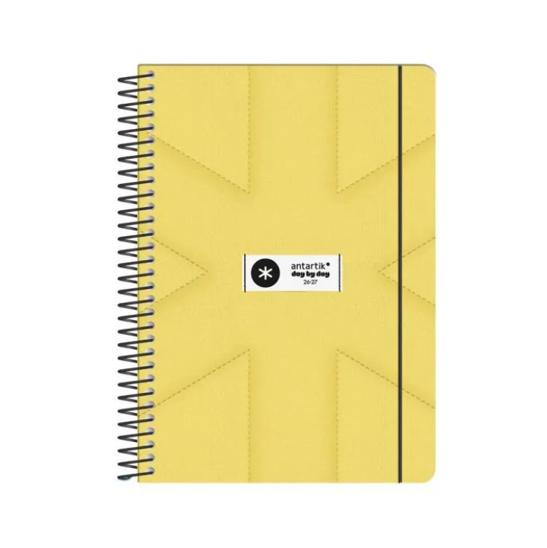 AGENDA ESCOLAR ANTARTIK 26-27 ESPIRAL PACK AND GO DIA PAGINAA5+ BILINGÜE 80G PAPEL FSC AMARILLO