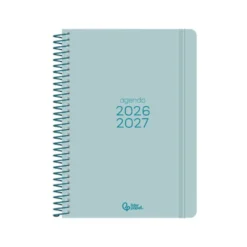 AGENDA ESCOLAR LIDERPAPEL 26-27 ESPIRAL BASIC SEMANA VISTA A5 BILINGUE 70G PAPEL FSC TURQUESA