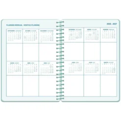 AGENDA ESCOLAR LIDERPAPEL 26-27 ESPIRAL BASIC DIA PAGINA A5 BILINGUE 70G PAPEL FSC TURQUESA