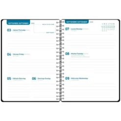 AGENDA ESCOLAR LIDERPAPEL 26-27 ESPIRAL BASIC SEMANA VISTA A5 BILINGUE 70G PAPEL FSC NEGRO