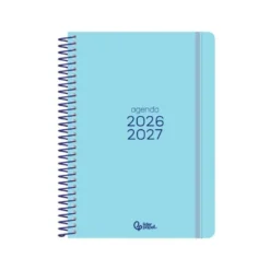 AGENDA ESCOLAR LIDERPAPEL 26-27 ESPIRAL BASIC SEMANA VISTA A5 BILINGUE 70G PAPEL FSC AZUL TURQUESA