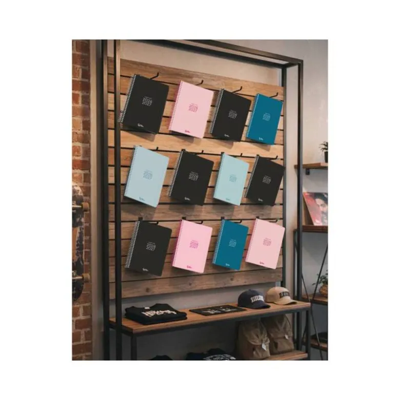 AGENDA ESCOLAR LIDERPAPEL 26-27 ESPIRAL BASIC DIA PAGINA A5 BILINGUE 70G PAPEL FSC NEGRO