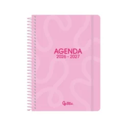 AGENDA ESCOLAR LIDERPAPEL 26-27 ESPIRAL CLASSIC SEMANA VISTA A5 BILINGUE 70G PAPEL FSC ROSA