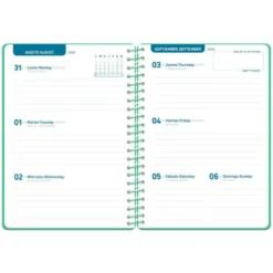 AGENDA ESCOLAR LIDERPAPEL 26-27 ESPIRAL CLASSIC SEMANA VISTA A5 BILINGUE 70G PAPEL FSC VERDE