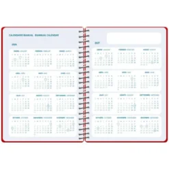 AGENDA ESCOLAR LIDERPAPEL 26-27 ESPIRAL BASIC DIA PAGINA A5 BILINGUE 70G PAPEL FSC ROJO