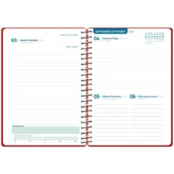 AGENDA ESCOLAR LIDERPAPEL 26-27 ESPIRAL BASIC DIA PAGINA A5 BILINGUE 70G PAPEL FSC ROJO