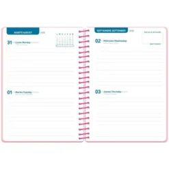 AGENDA ESCOLAR LIDERPAPEL 26-27 ESPIRAL BASIC 2 DIAS PAGINA A5 BILINGUE 70G PAPEL FSC ROSA