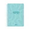 AGENDA ESCOLAR LIDERPAPEL 26-27 ESPIRAL CLASSIC 2 DIAS PAGINA A5 BILINGUE 70G PAPEL FSC AZUL TURQUESA