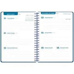 AGENDA ESCOLAR LIDERPAPEL 26-27 ESPIRAL CLASSIC SEMANA VISTA A5 BILINGUE 70G PAPEL FSC AZUL MARINO