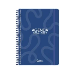 AGENDA ESCOLAR LIDERPAPEL 26-27 ESPIRAL CLASSIC SEMANA VISTA A5 BILINGUE 70G PAPEL FSC AZUL MARINO