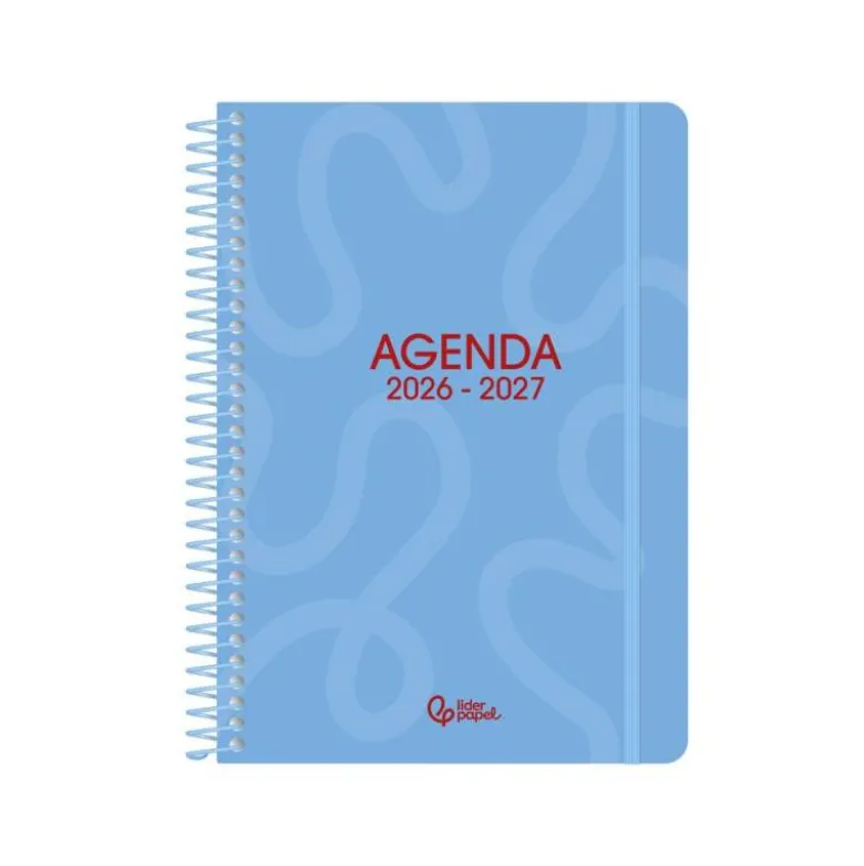 AGENDA ESCOLAR LIDERPAPEL 26-27 ESPIRAL CLASSIC SEMANA VISTA A5 BILINGUE 70G PAPEL FSC AZUL