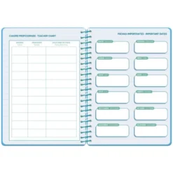 AGENDA ESCOLAR LIDERPAPEL 26-27 ESPIRAL CLASSIC SEMANA VISTA A5 BILINGUE 70G PAPEL FSC AZUL