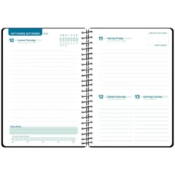 AGENDA ESCOLAR LIDERPAPEL 26-27 ESPIRAL CLASSIC DIA PAGINA A5 BILINGUE 70G PAPEL FSC NEGRO