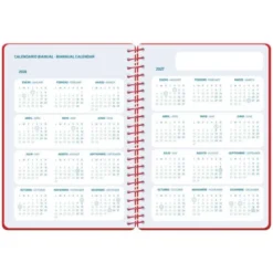 AGENDA ESCOLAR LIDERPAPEL 26-27 ESPIRAL CLASSIC DIA PAGINA A5 BILINGUE 70G PAPEL FSC ROJO