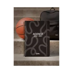 AGENDA ESCOLAR LIDERPAPEL 26-27 ESPIRAL CLASSIC 2 DIAS PAGINA A5 BILINGUE 70G PAPEL FSC NEGRO