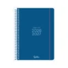 AGENDA ESCOLAR LIDERPAPEL 26-27 ESPIRAL BASIC 2 DIAS PAGINA A5 BILINGUE 70G PAPEL FSC AZUL MARINO