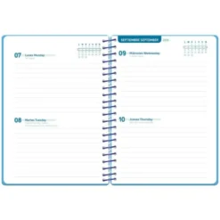 AGENDA ESCOLAR LIDERPAPEL 26-27 ESPIRAL BASIC 2 DIAS PAGINA A5 BILINGUE 70G PAPEL FSC AZUL TURQUESA