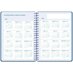 AGENDA ESCOLAR LIDERPAPEL 26-27 ESPIRAL CLASSIC DIA PAGINA A5 BILINGUE 70G PAPEL FSC AZUL MARINO