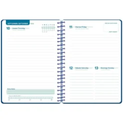 AGENDA ESCOLAR LIDERPAPEL 26-27 ESPIRAL CLASSIC DIA PAGINA A5 BILINGUE 70G PAPEL FSC AZUL MARINO
