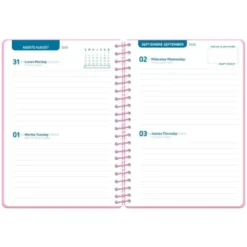 AGENDA ESCOLAR LIDERPAPEL 26-27 ESPIRAL CLASSIC 2 DIAS PAGINA A5 BILINGUE 70G PAPEL FSC ROSA