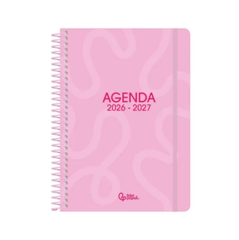 AGENDA ESCOLAR LIDERPAPEL 26-27 ESPIRAL CLASSIC 2 DIAS PAGINA A5 BILINGUE 70G PAPEL FSC ROSA