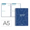 AGENDA ESCOLAR LIDERPAPEL 26-27 ESPIRAL CLASSIC 2 DIAS PAGINA A5 BILINGUE 70G PAPEL FSC AZUL MARINO