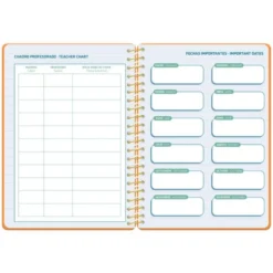 AGENDA ESCOLAR LIDERPAPEL 26-27 ESPIRAL CLASSIC 2 DIAS PAGINA A5 BILINGUE 70G PAPEL FSC NARANJA