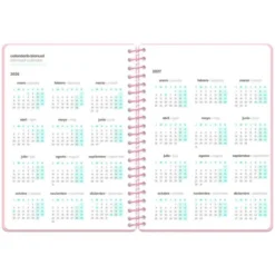 AGENDA ESCOLAR LIDERPAPEL 26-27 ESPIRAL MILITARY SEMANA VISTA A6+ BILINGUE 80G PAPEL FSC ROSA