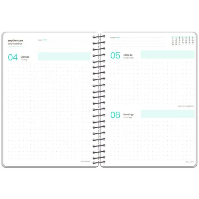 AGENDA ESCOLAR LIDERPAPEL 26-27 ESPIRAL ORIENTAL DIA PAGINA A6+ BILINGUE 80G PAPEL FSC FIDEOS