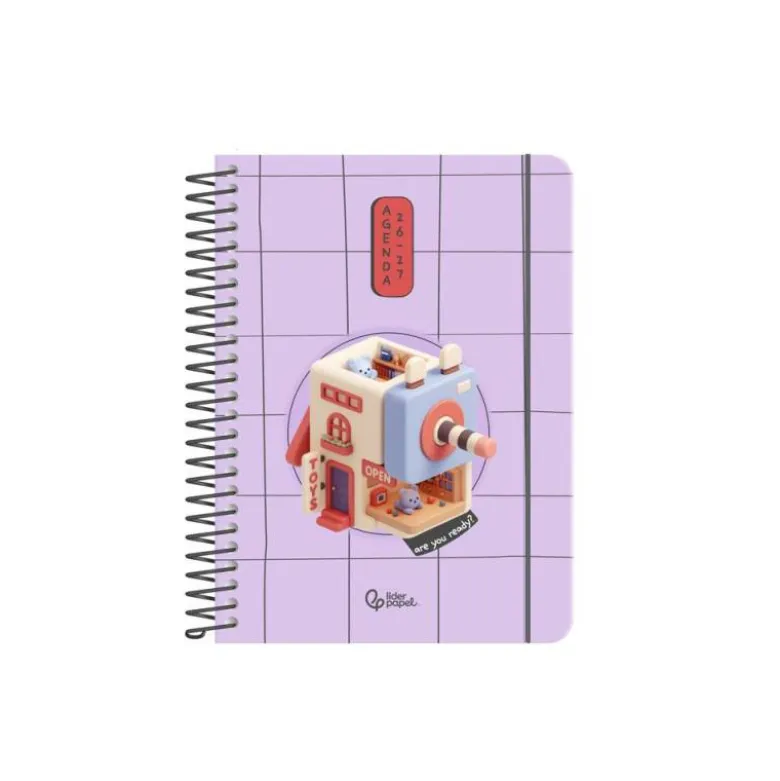 AGENDA ESCOLAR LIDERPAPEL 26-27 ESPIRAL ORIENTAL DIA PAGINA A6+ BILINGUE 80G PAPEL FSC SACAPUNTAS