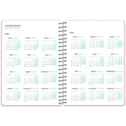 AGENDA ESCOLAR LIDERPAPEL 26-27 ESPIRAL ORIENTAL SEMANA VISTA A6+ BILINGUE 80G PAPEL FSC GATO
