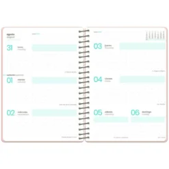 AGENDA ESCOLAR LIDERPAPEL 26-27 ESPIRAL ORIENTAL SEMANA VISTA A6+ BILINGUE 80G PAPEL FSC GATO