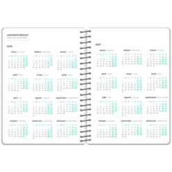 AGENDA ESCOLAR LIDERPAPEL 26-27 ESPIRAL ORIENTAL SEMANA VISTA A6+ BILINGUE 80G PAPEL FSC FIDEOS