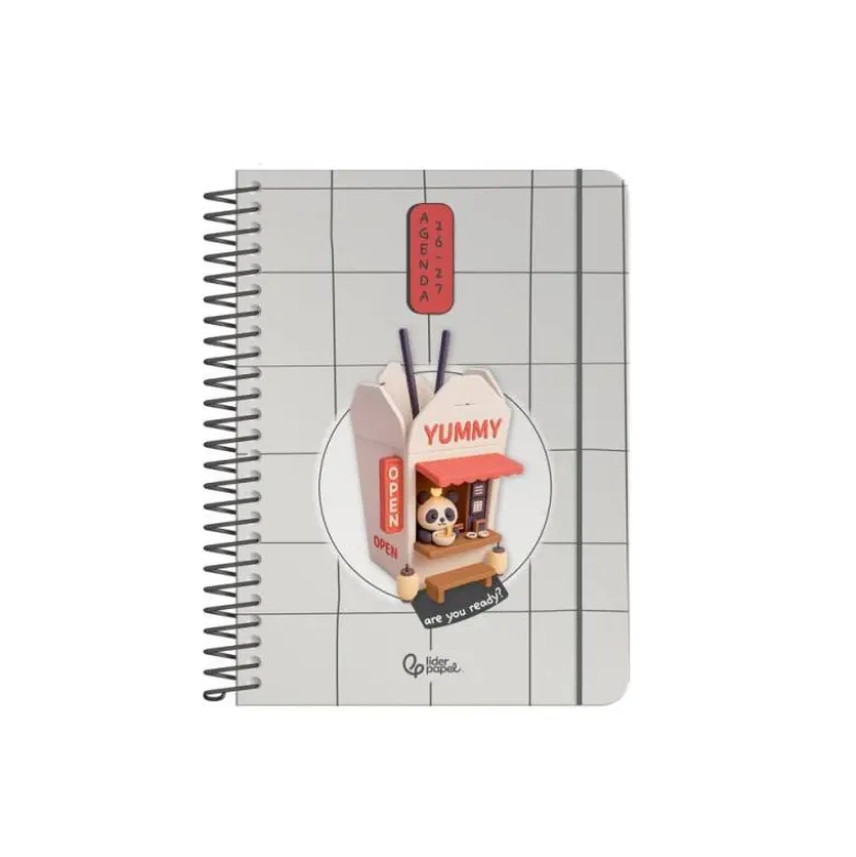 AGENDA ESCOLAR LIDERPAPEL 26-27 ESPIRAL ORIENTAL SEMANA VISTA A6+ BILINGUE 80G PAPEL FSC FIDEOS