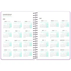 AGENDA ESCOLAR LIDERPAPEL 26-27 ESPIRAL ORIENTAL SEMANA VISTA A6+ BILINGUE 80G PAPEL FSC SACAPUNTAS