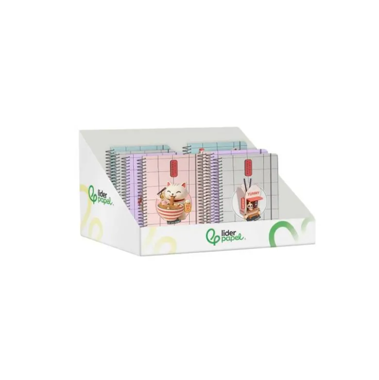 AGENDA ESCOLAR LIDERPAPEL 26-27 ESPIRAL ORIENTAL DISEÑOS SURTIDOS BILINGÜE 80 G PAPEL FSC EXPOSITOR 8 UNIDADES