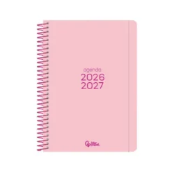 AGENDA ESCOLAR LIDERPAPEL 26-27 ESPIRAL BASIC SEMANA VISTA A5 BILINGUE 70G PAPEL FSC ROSA