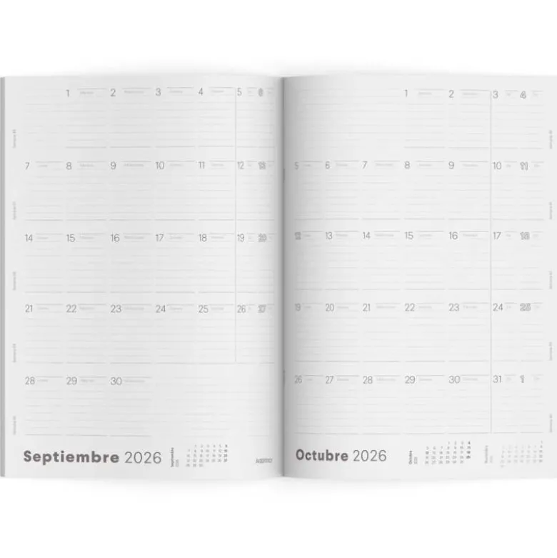 AGENDA G MES VISTA ADDITIO PLANIFICADOR 16 MESES 19,5X28,5 CM COLORES SURTIDOS