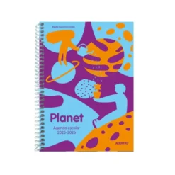 AGENDA PLANET ADDITIO SEMANA VISTA CURSO ESCOLAR COMUNICACION FAMILIA/CENTRO PRIMARIA A5 COLORES SURTIDOS