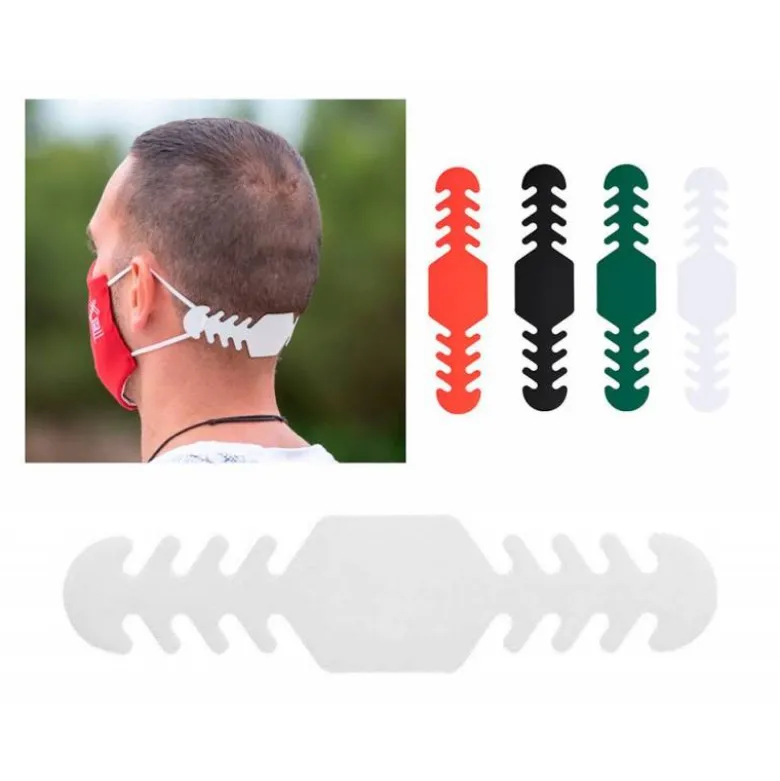 AJUSTADOR MASCARILLA SILICONA FLEXIBLE 3 POSICIONES DE AJUSTE COLOR BLANCO 19,4X1,80 CM