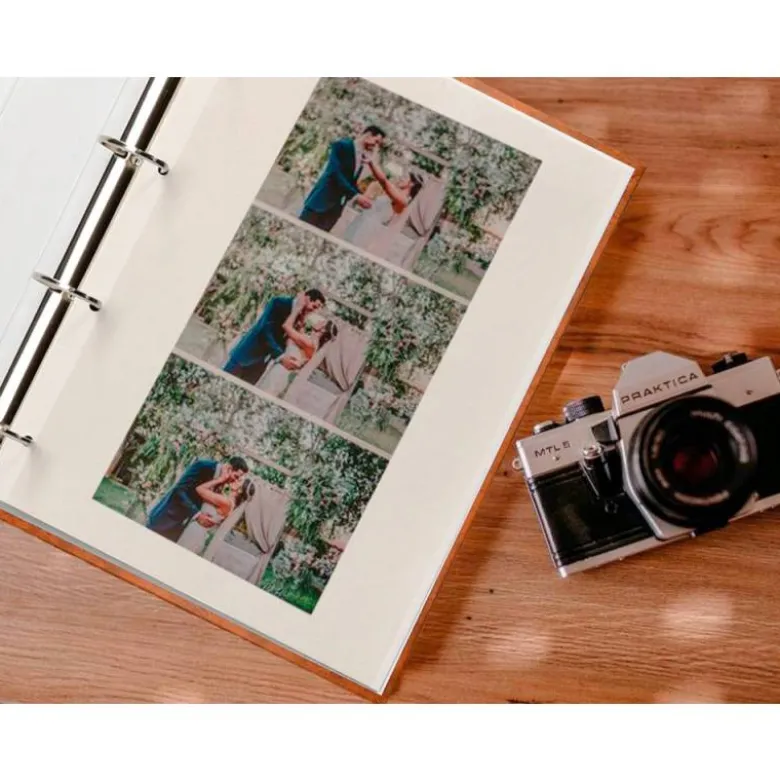 ALBUM DE FOTOS LIDERPAPEL ANILLAS SERIE CLASSIC CON 20 HOJAS AUTOADHESIVAS COLOR MARRON
